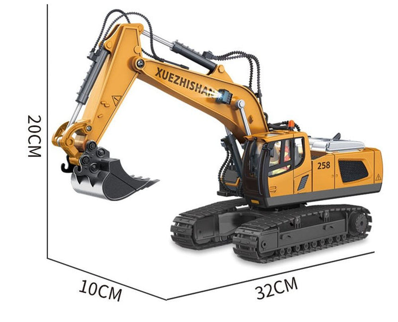 Escavadeira de Controle Remoto | Emite Sons, Luzes e Fumaça