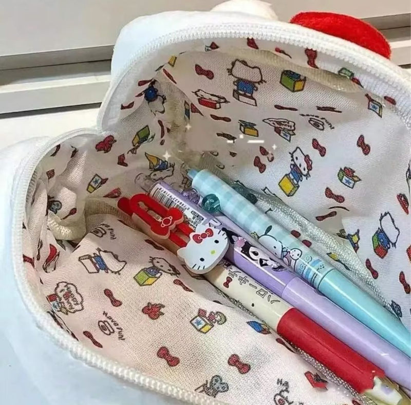 Estojo pelúcia Hello Kitty branco