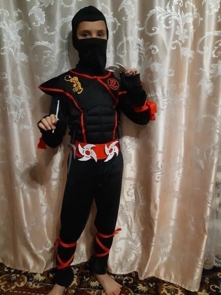 Fantasia Infantil Ninja Black Dragon Cosplay
