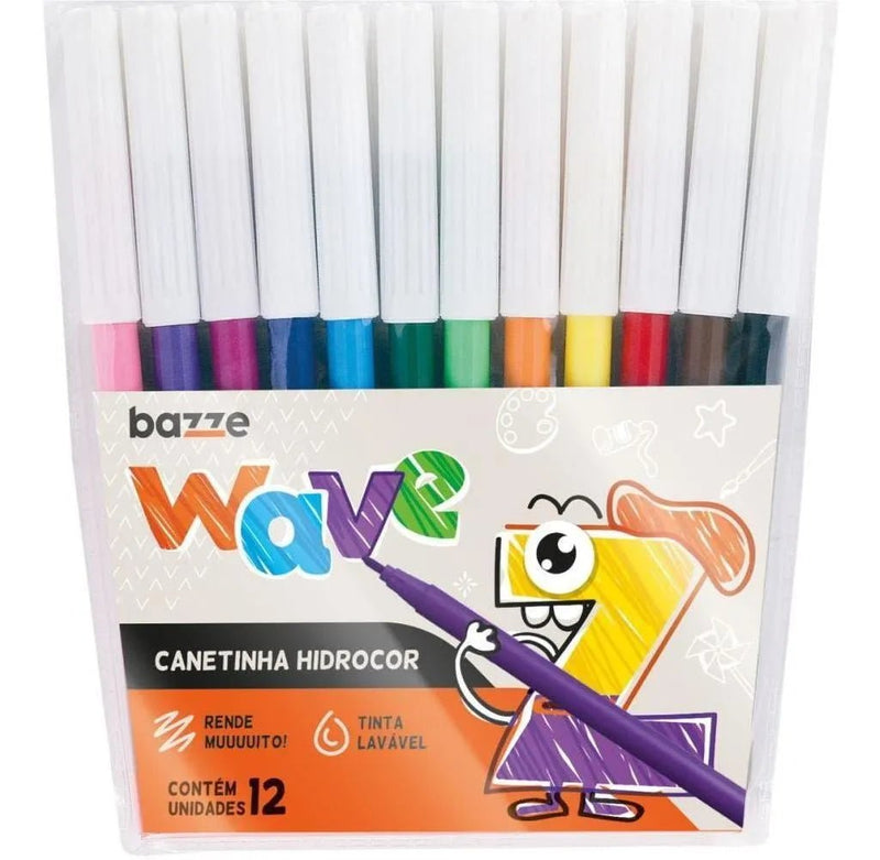 Caneta Hidrografica Bazze Wave 12 Cores - Ladies Creative